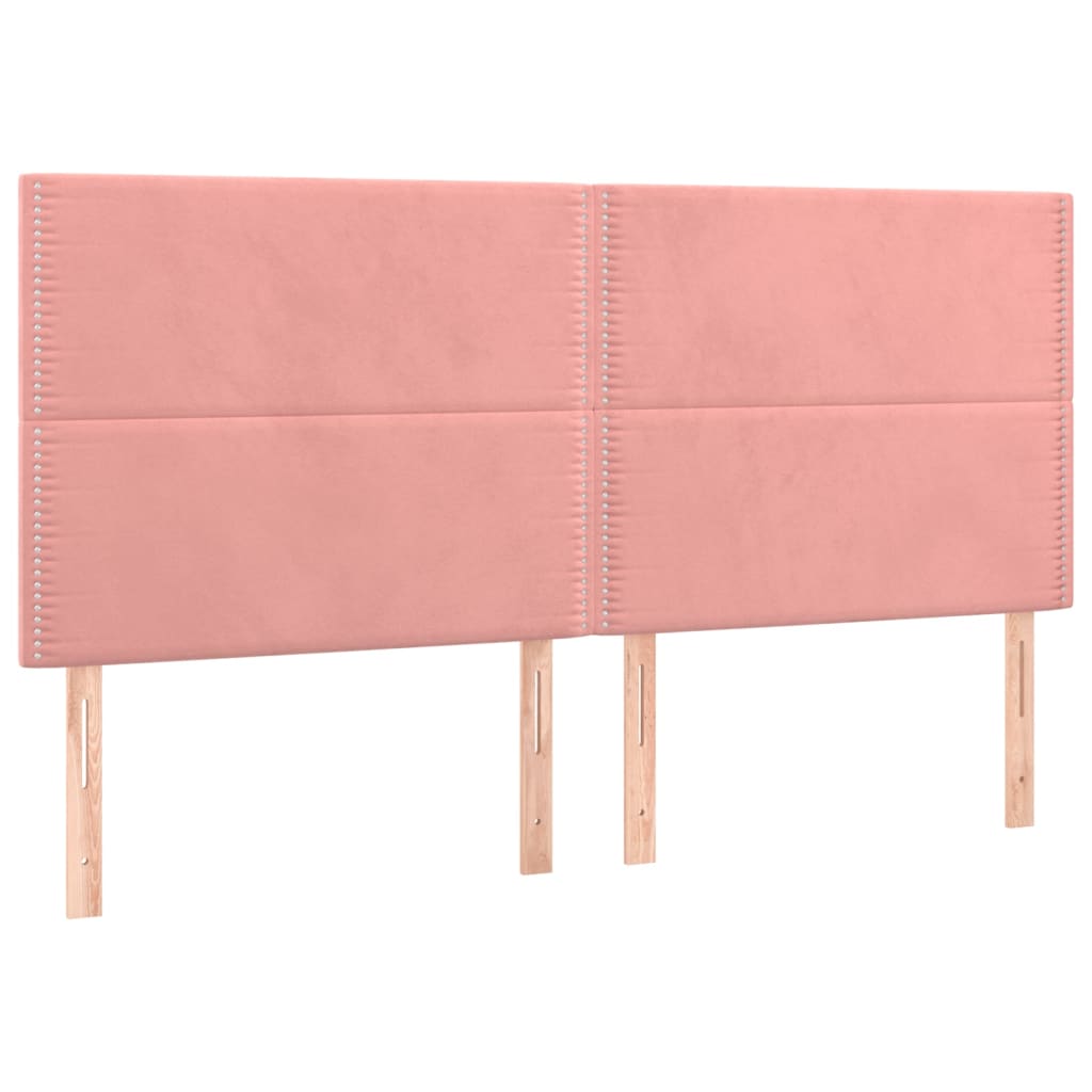 vidaXL Tăblii de pat, 4 buc, roz, 80x5x78/88 cm, catifea vidaXL Tăblii de pat, 4 buc, roz, 80x5x78/88 cm, catifea
