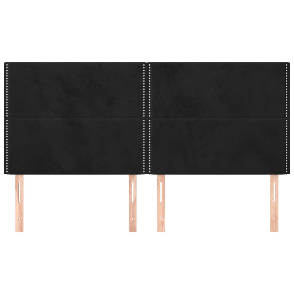 vidaXL Tăblii de pat, 4 buc, negru, 90x5x78/88 cm, catifea vidaXL Tăblii de pat, 4 buc, negru, 90x5x78/88 cm, catifea