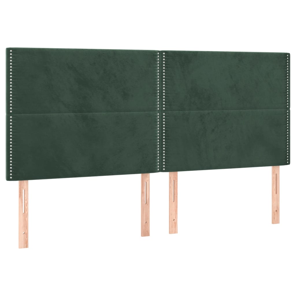 vidaXL Tăblii de pat, 4 buc, verde închis, 90x5x78/88 cm, catifea vidaXL Tăblii de pat, 4 buc, verde închis, 90x5x78/88 cm, catifea