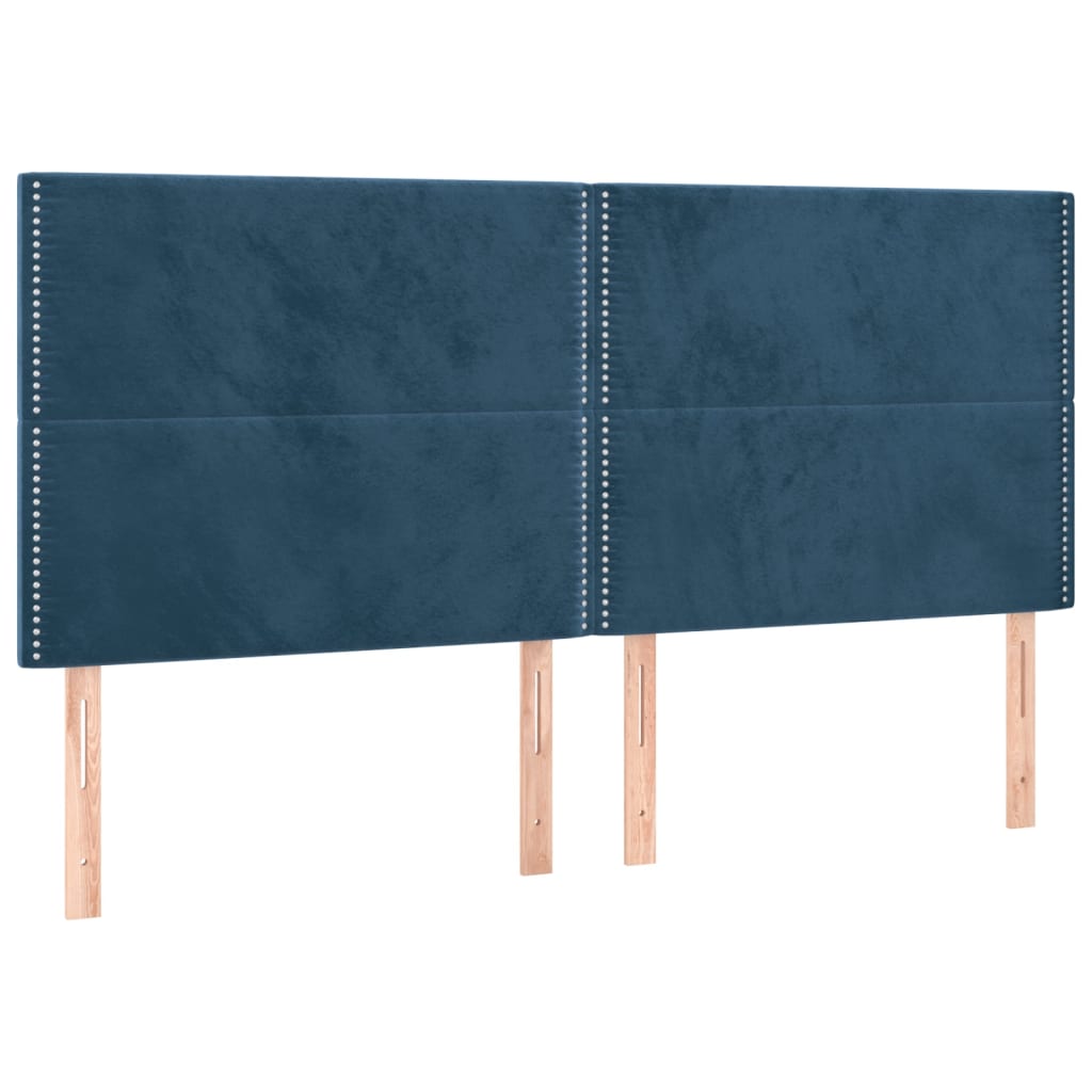 vidaXL Tăblii de pat, 4 buc, albastru închis, 90x5x78/88 cm, catifea vidaXL Tăblii de pat, 4 buc, albastru închis, 90x5x78/88 cm, catifea