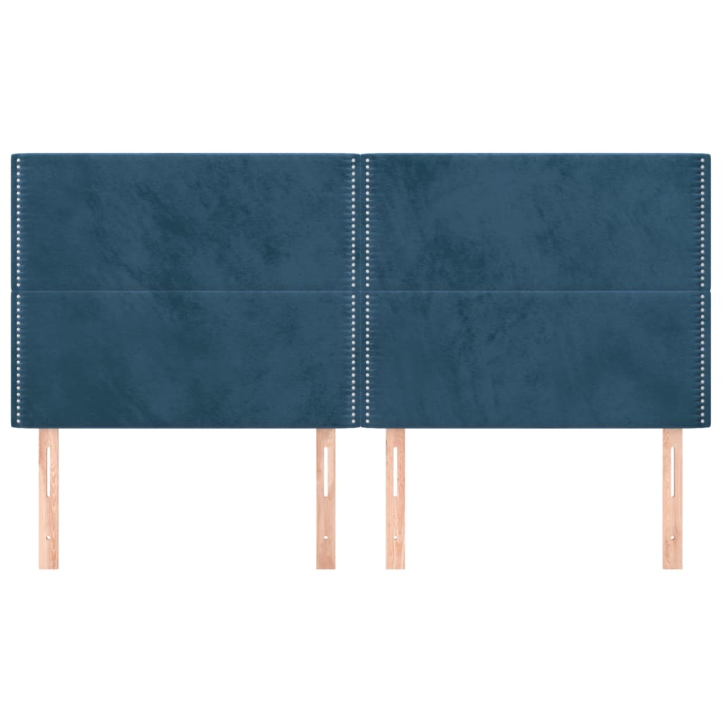 vidaXL Tăblii de pat, 4 buc, albastru închis, 90x5x78/88 cm, catifea vidaXL Tăblii de pat, 4 buc, albastru închis, 90x5x78/88 cm, catifea