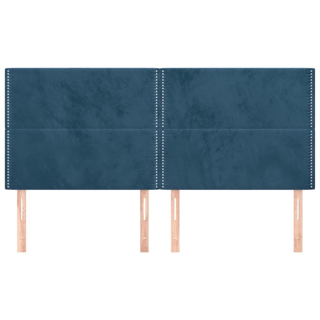 vidaXL Tăblii de pat, 4 buc, albastru închis, 100x5x78/88 cm, catifea vidaXL Tăblii de pat, 4 buc, albastru închis, 100x5x78/88 cm, catifea