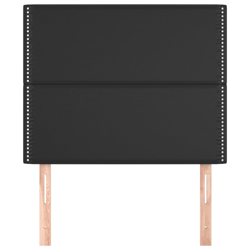 vidaXL Tăblii de pat, 2 buc, negru, 90x5x78/88 cm, piele ecologică