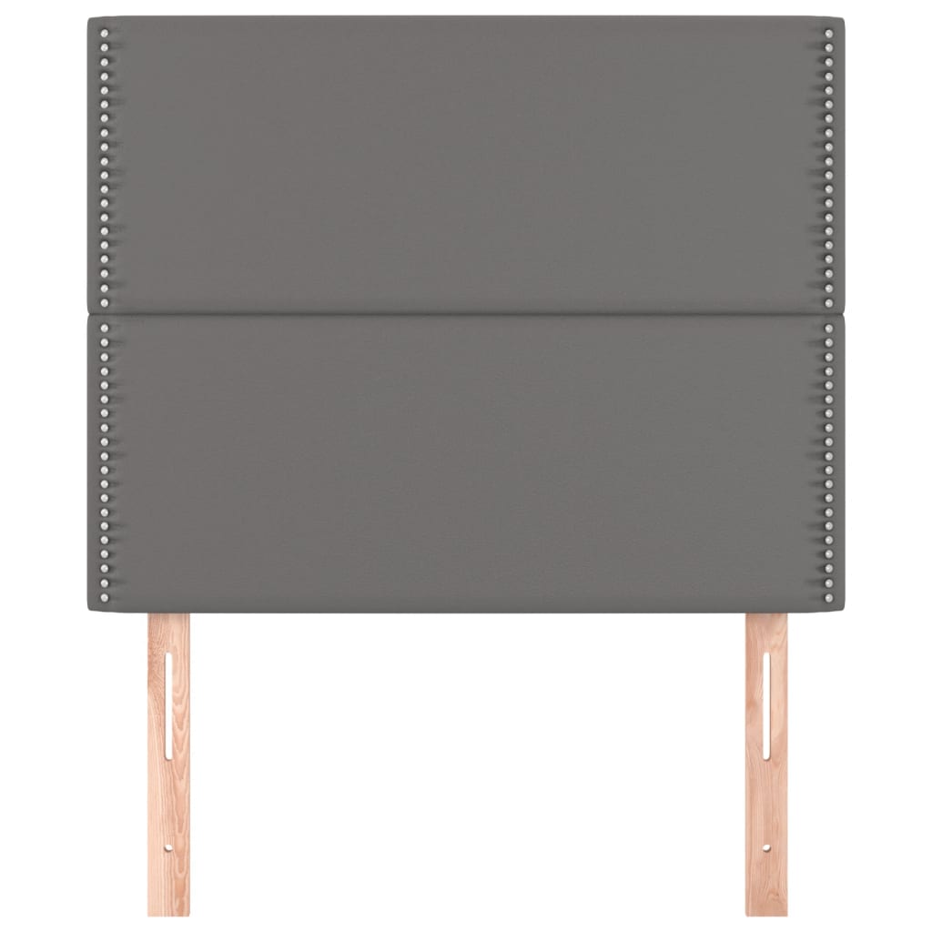 vidaXL Tăblii de pat, 2 buc, gri, 90x5x78/88 cm, piele ecologică vidaXL Tăblii de pat, 2 buc, gri, 90x5x78/88 cm, piele ecologică