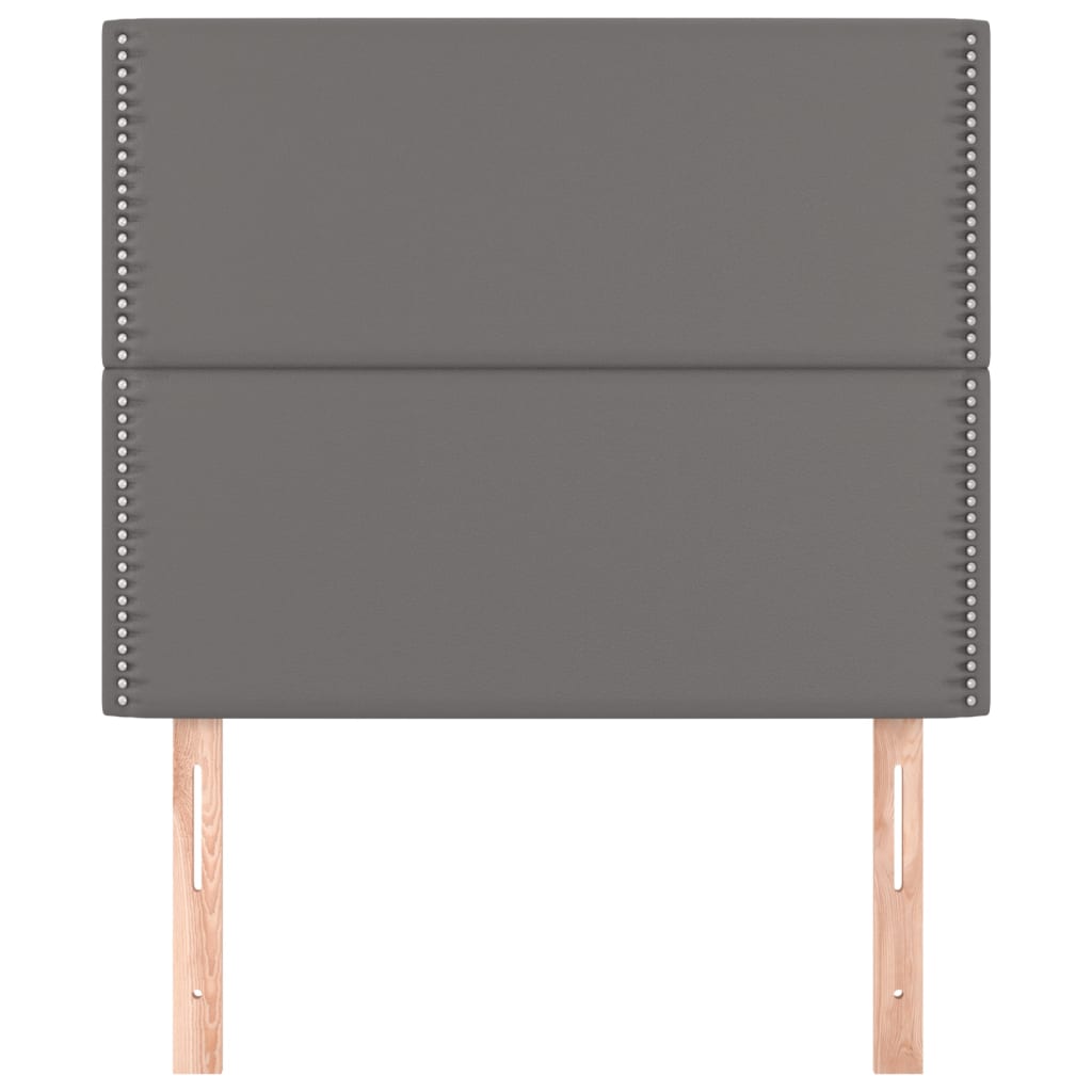 vidaXL Tăblii de pat, 2 buc, gri, 100x5x78/88 cm, piele ecologică vidaXL Tăblii de pat, 2 buc, gri, 100x5x78/88 cm, piele ecologică