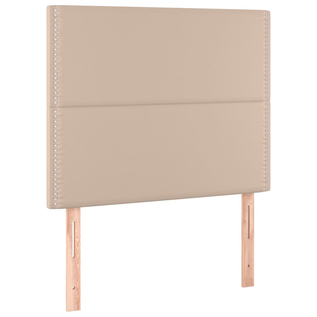 vidaXL Tăblii de pat 2 buc, cappuccino 100x5x78/88 cm piele ecologică