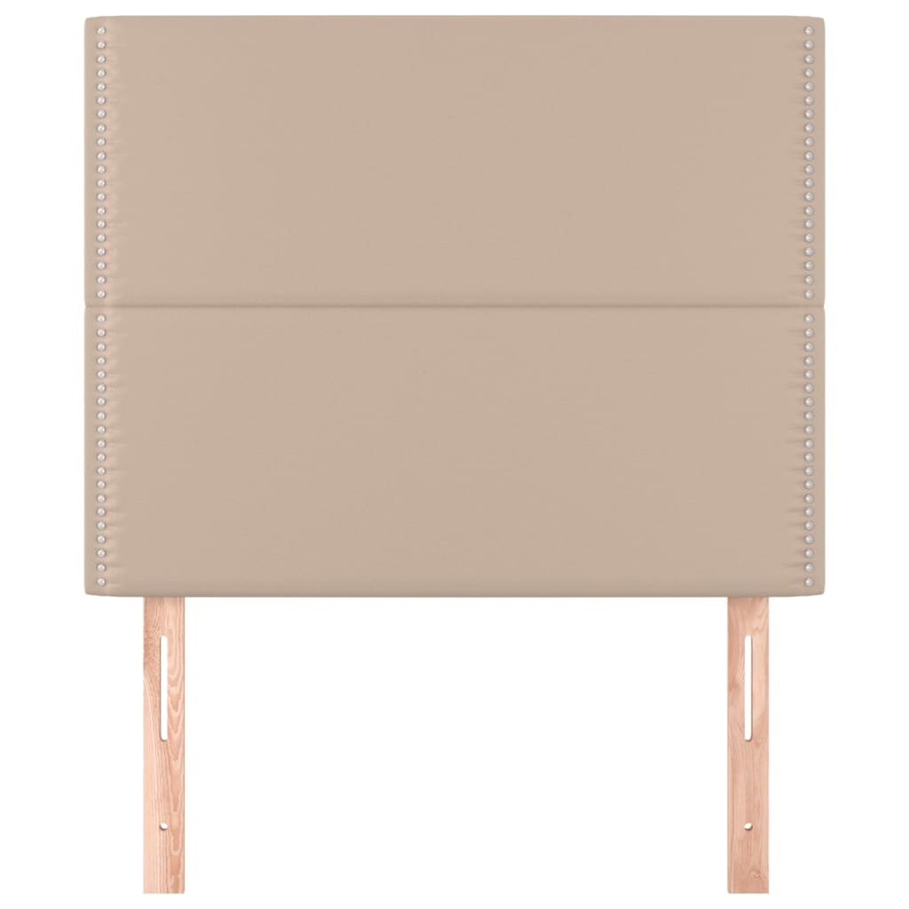 vidaXL Tăblii de pat 2 buc, cappuccino 100x5x78/88 cm piele ecologică