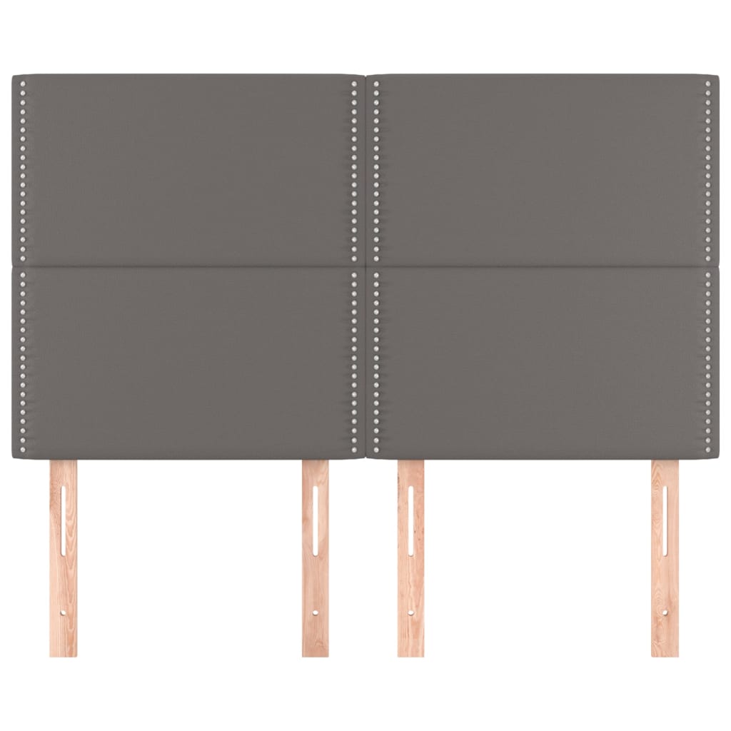 vidaXL Tăblii de pat, 4 buc, gri, 72x5x78/88 cm, piele ecologică
