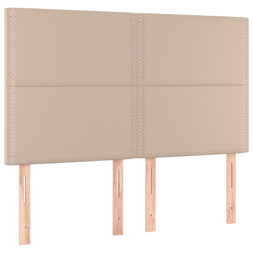 vidaXL Tăblii de pat 4 buc. cappuccino 72x5x78/88 cm piele ecologică vidaXL Tăblii de pat 4 buc. cappuccino 72x5x78/88 cm piele ecologică