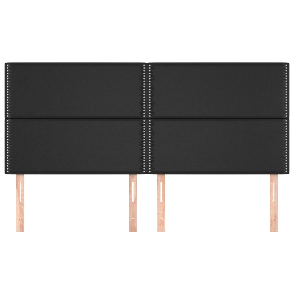vidaXL Tăblii de pat, 4 buc, negru, 80x5x78/88 cm, piele ecologică