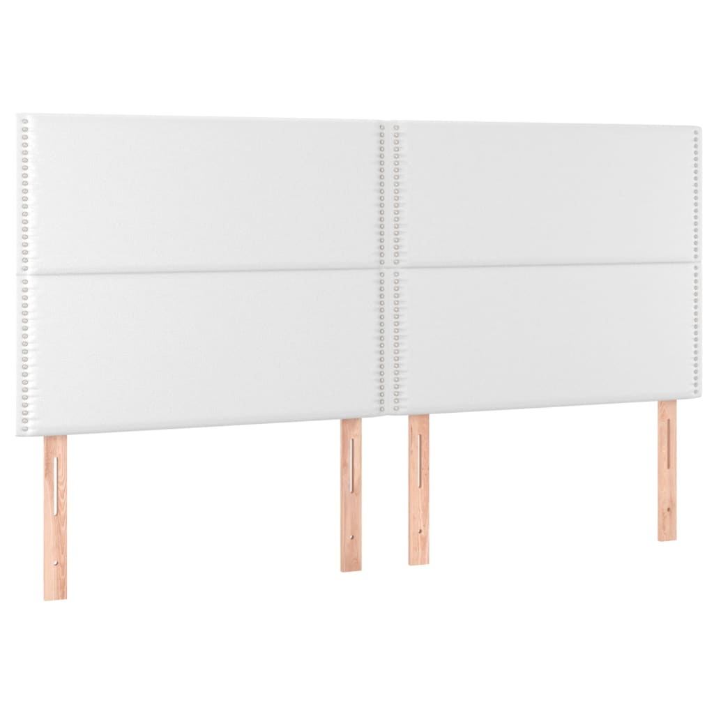 vidaXL Tăblii de pat, 4 buc, alb, 80x5x78/88 cm, piele ecologică vidaXL Tăblii de pat, 4 buc, alb, 80x5x78/88 cm, piele ecologică