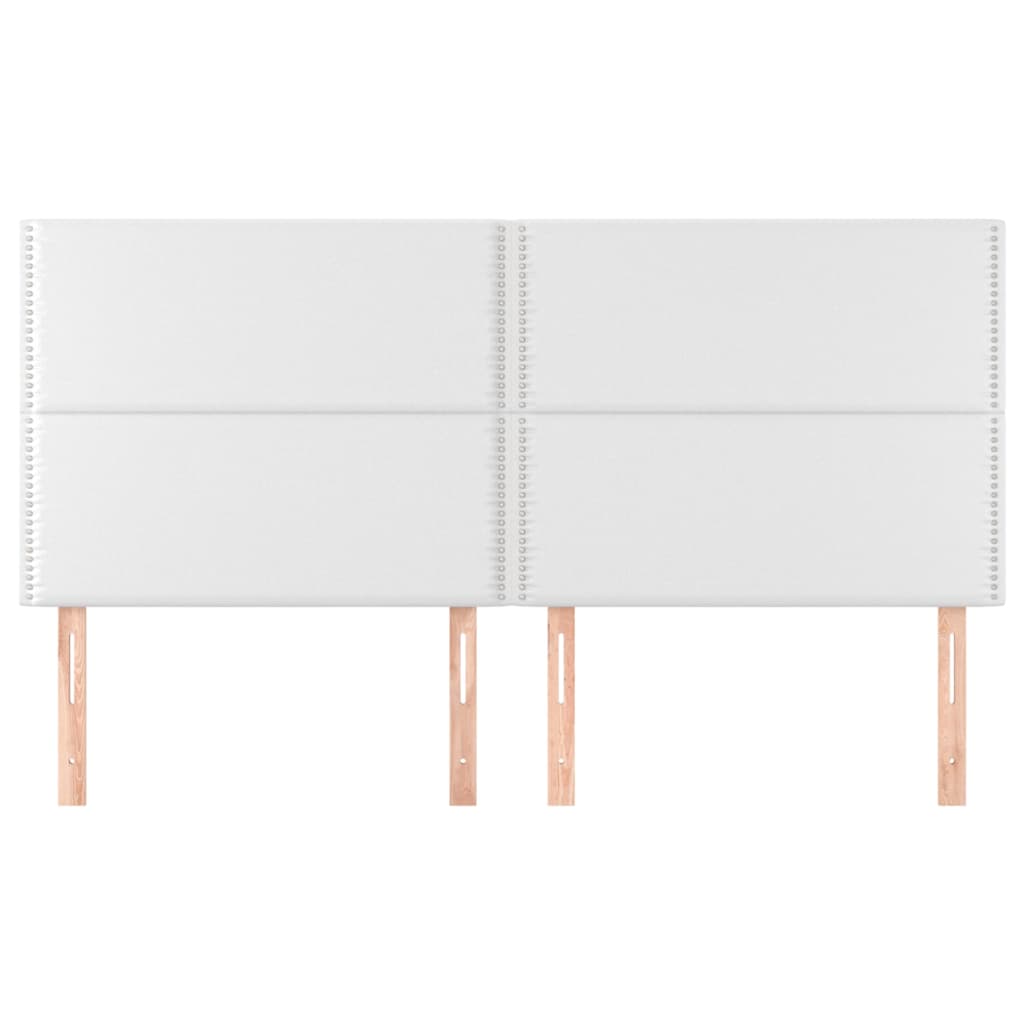 vidaXL Tăblii de pat, 4 buc, alb, 80x5x78/88 cm, piele ecologică vidaXL Tăblii de pat, 4 buc, alb, 80x5x78/88 cm, piele ecologică