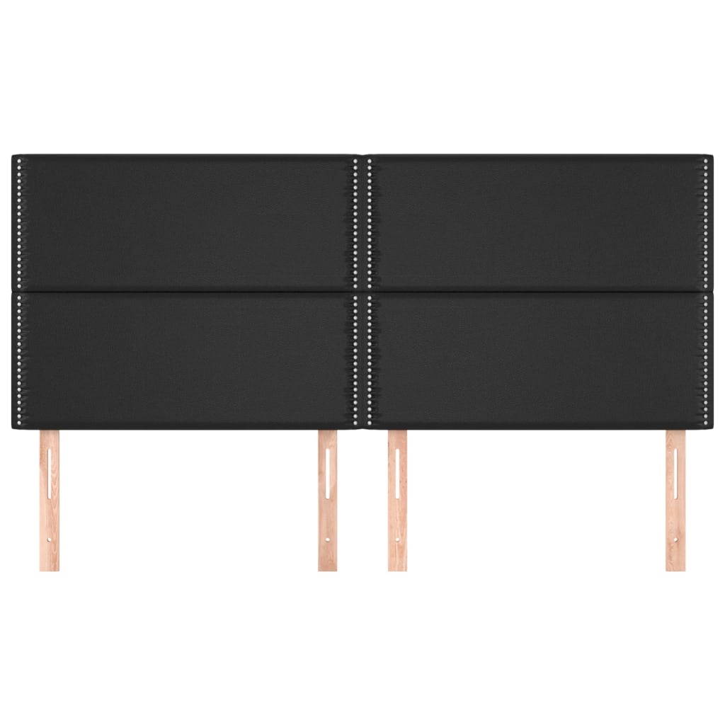 vidaXL Tăblii de pat, 4 buc, negru, 90x5x78/88 cm, piele ecologică vidaXL Tăblii de pat, 4 buc, negru, 90x5x78/88 cm, piele ecologică