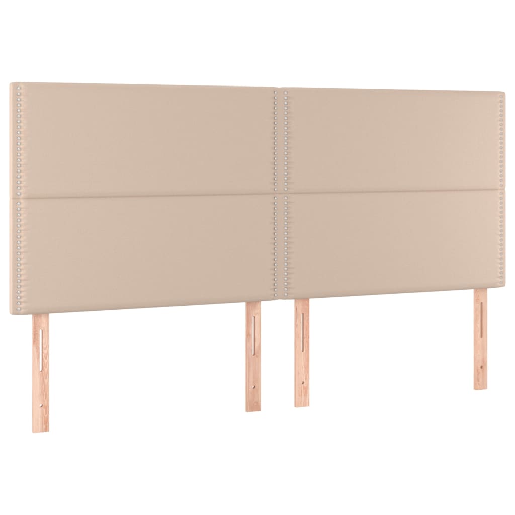 vidaXL Tăblii de pat 4 buc, cappuccino 90x5x78/88 cm piele ecologică vidaXL Tăblii de pat 4 buc, cappuccino 90x5x78/88 cm piele ecologică