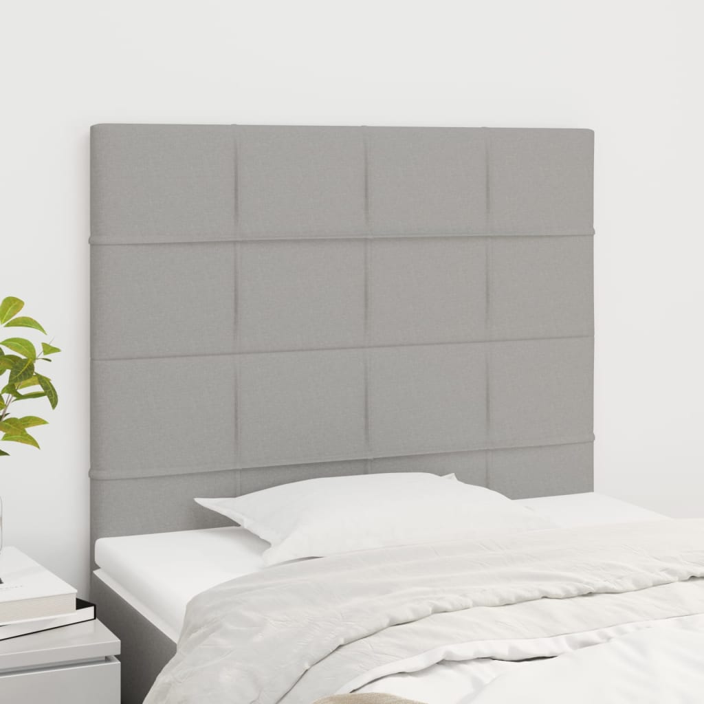 vidaXL Tăblii de pat, 2 buc, gri deschis, 80x5x78/88 cm, textil