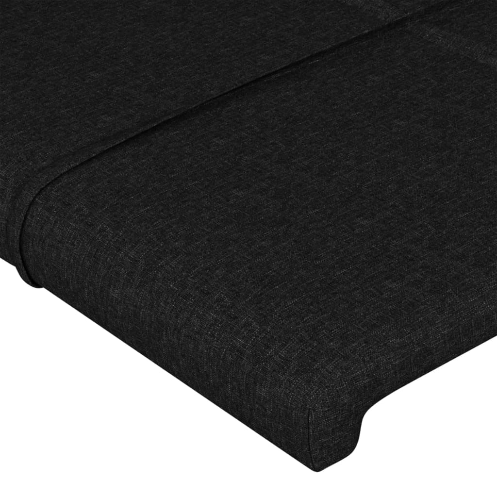 vidaXL Tăblie de pat neagră 80x5x118/128 cm, material textil