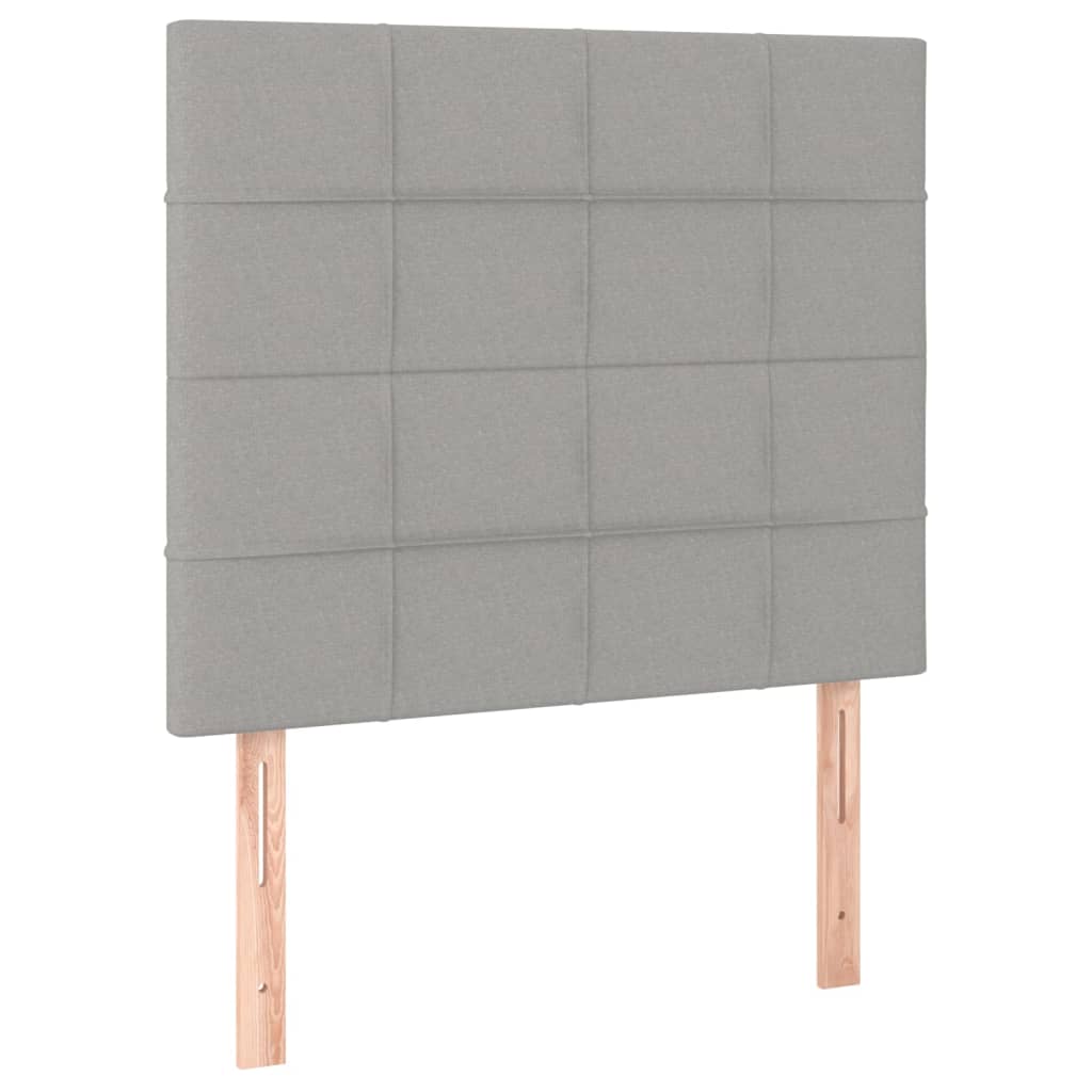 vidaXL Tăblii de pat, 2 buc, gri deschis, 90x5x78/88 cm, textil