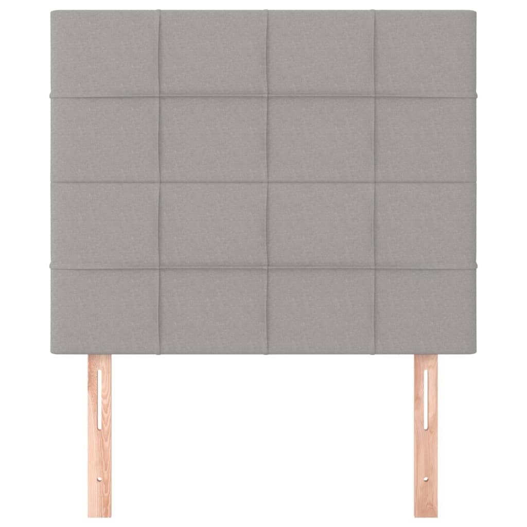 vidaXL Tăblii de pat, 2 buc, gri deschis, 90x5x78/88 cm, textil