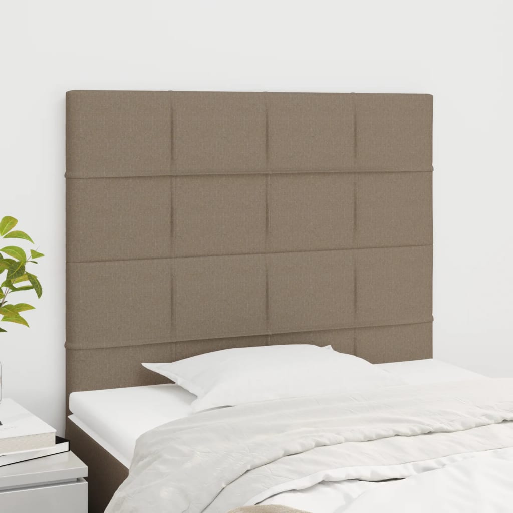 vidaXL Tăblii de pat, 2 buc, gri taupe, 90x5x78/88 cm, textil vidaXL Tăblii de pat, 2 buc, gri taupe, 90x5x78/88 cm, textil