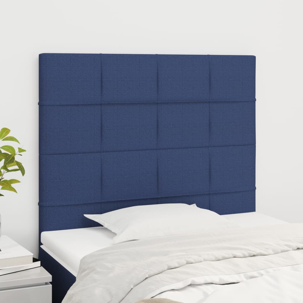 vidaXL Tăblii de pat, 2 buc, albastru, 90x5x78/88 cm, textil vidaXL Tăblii de pat, 2 buc, albastru, 90x5x78/88 cm, textil