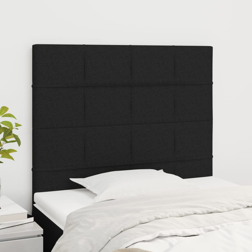 vidaXL Tăblii de pat, 2 buc, negru, 100x5x78/88 cm, textil vidaXL Tăblii de pat, 2 buc, negru, 100x5x78/88 cm, textil