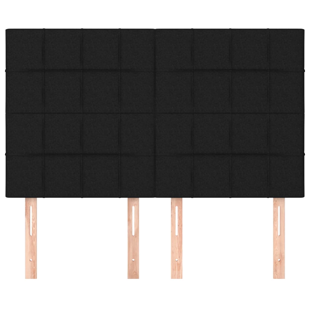 vidaXL Tăblii de pat, 4 buc, negru, 72x5x78/88 cm, textil vidaXL Tăblii de pat, 4 buc, negru, 72x5x78/88 cm, textil