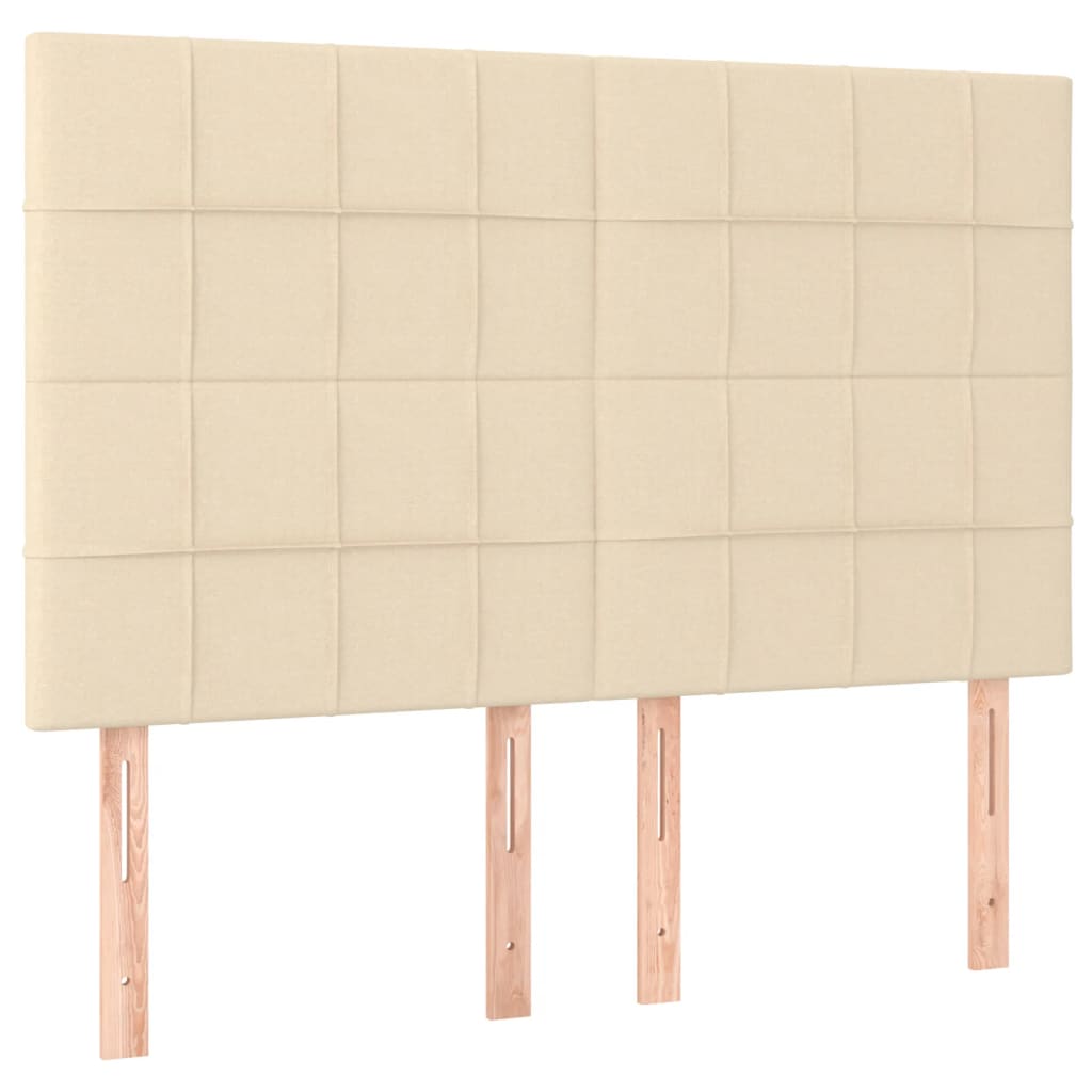 vidaXL Tăblii de pat, 4 buc, crem, 72x5x78/88 cm, textil vidaXL Tăblii de pat, 4 buc, crem, 72x5x78/88 cm, textil