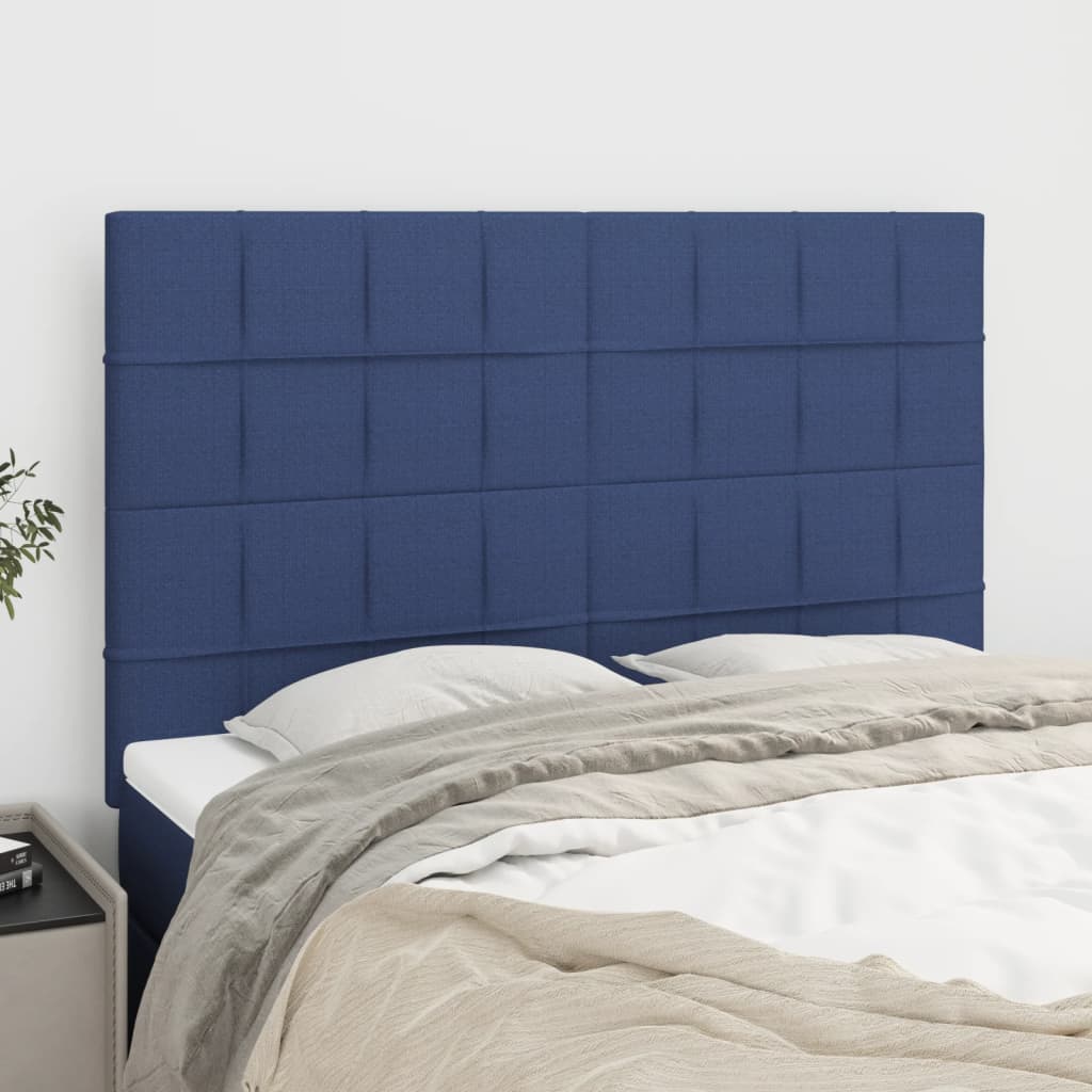 vidaXL Tăblii de pat, 4 buc, albastru, 72x5x78/88 cm, textil vidaXL Tăblii de pat, 4 buc, albastru, 72x5x78/88 cm, textil