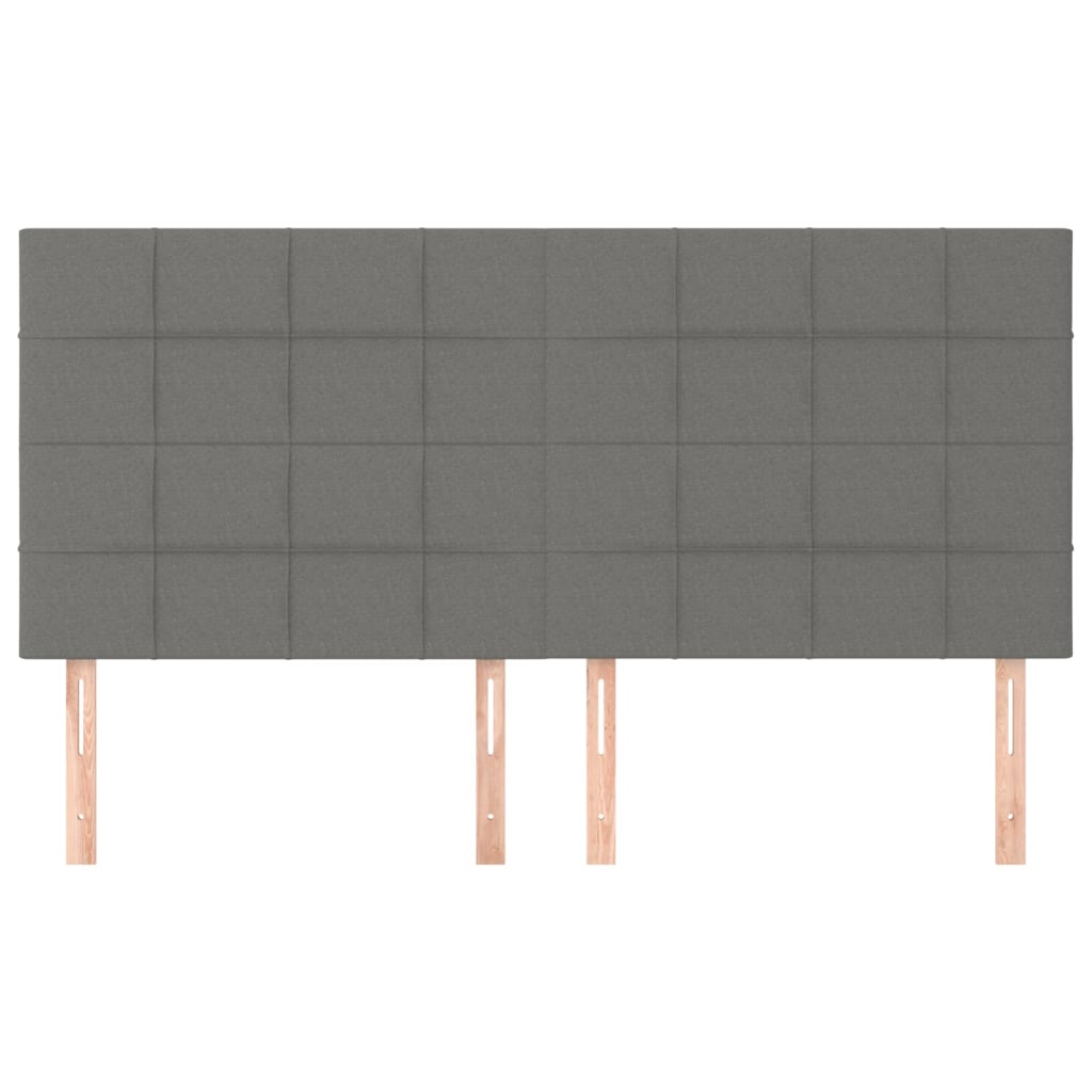 vidaXL Tăblii de pat, 4 buc, gri închis, 80x5x78/88 cm, textil vidaXL Tăblii de pat, 4 buc, gri închis, 80x5x78/88 cm, textil