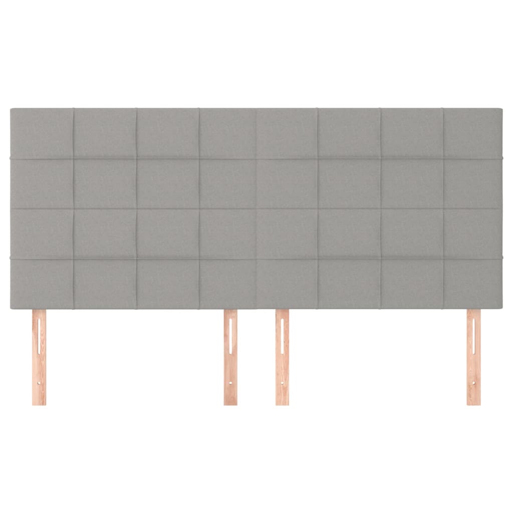 vidaXL Tăblii de pat, 4 buc, gri deschis, 90x5x78/88 cm, textil vidaXL Tăblii de pat, 4 buc, gri deschis, 90x5x78/88 cm, textil