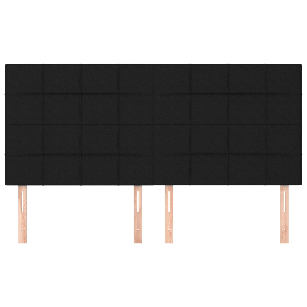 vidaXL Tăblii de pat, 4 buc, negru, 90x5x78/88 cm, textil vidaXL Tăblii de pat, 4 buc, negru, 90x5x78/88 cm, textil