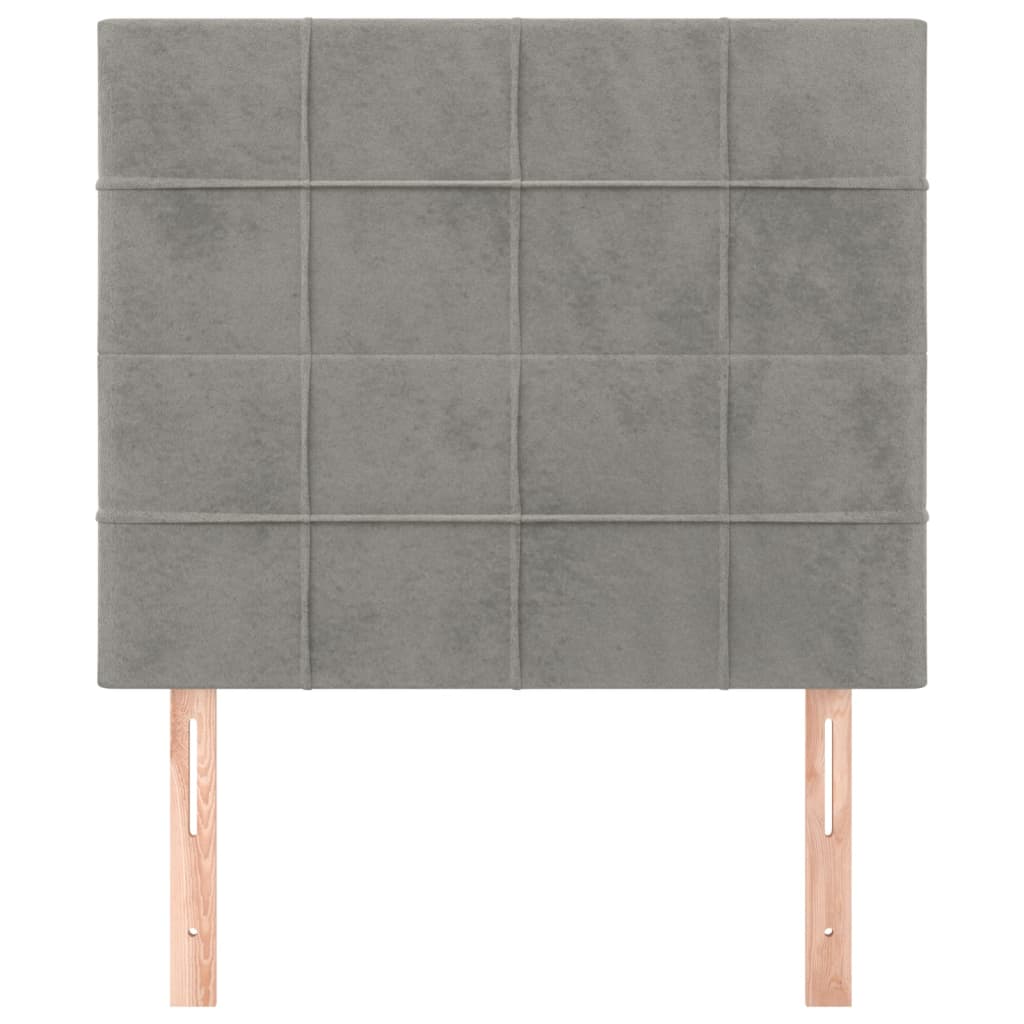 vidaXL Tăblii de pat, 2 buc, gri deschis, 80x5x78/88 cm, catifea