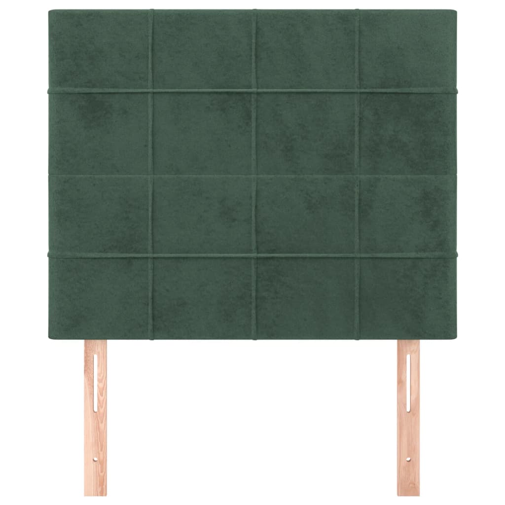 vidaXL Tăblii de pat, 2 buc, verde închis, 80x5x78/88 cm, catifea vidaXL Tăblii de pat, 2 buc, verde închis, 80x5x78/88 cm, catifea