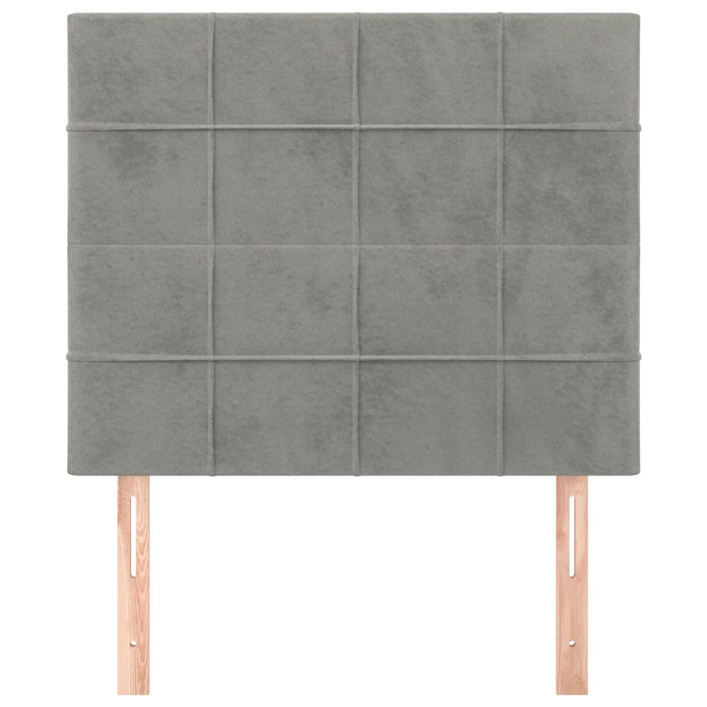 vidaXL Tăblii de pat, 2 buc, gri deschis, 90x5x78/88 cm, catifea vidaXL Tăblii de pat, 2 buc, gri deschis, 90x5x78/88 cm, catifea