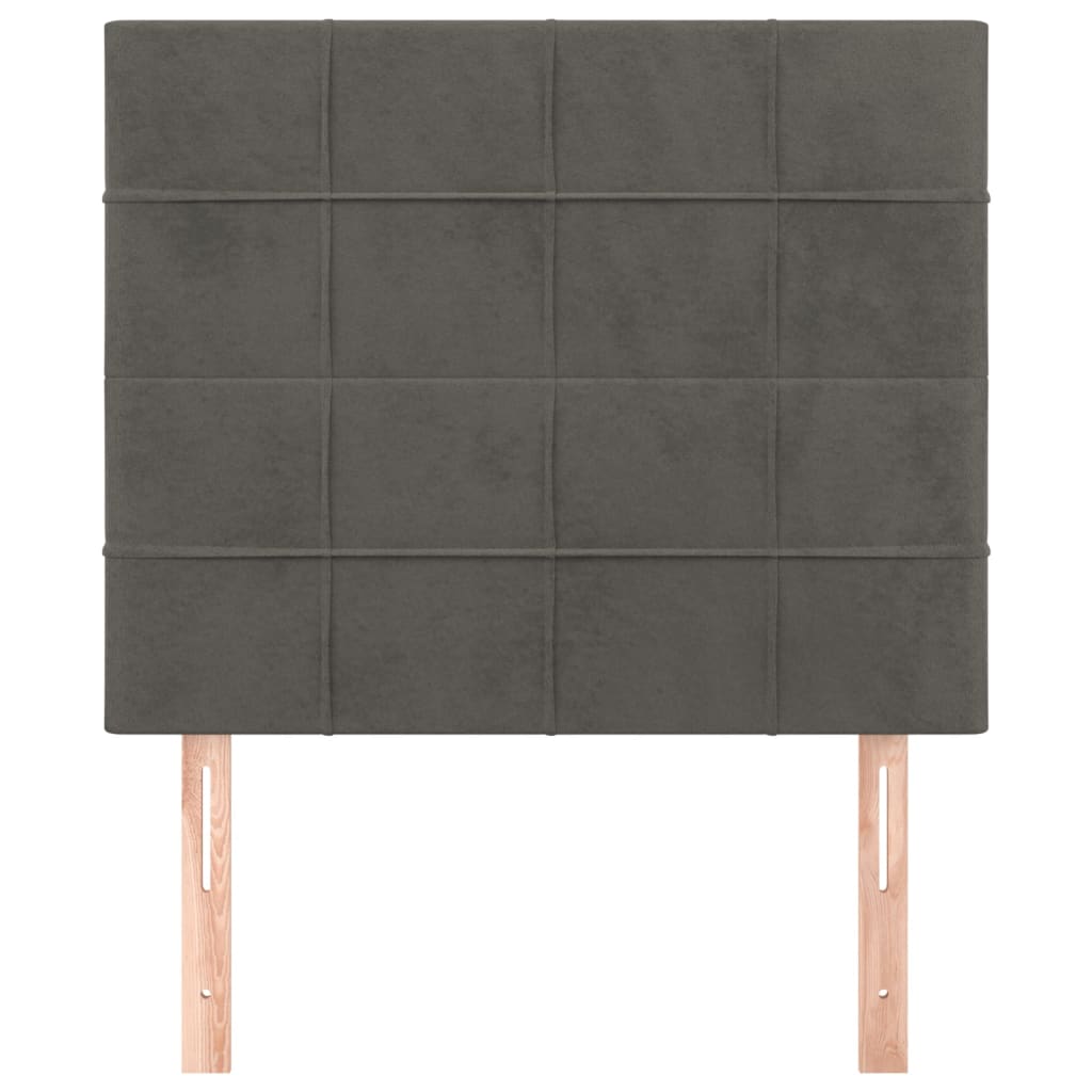 vidaXL Tăblii de pat, 2 buc, gri închis, 90x5x78/88 cm, catifea vidaXL Tăblii de pat, 2 buc, gri închis, 90x5x78/88 cm, catifea