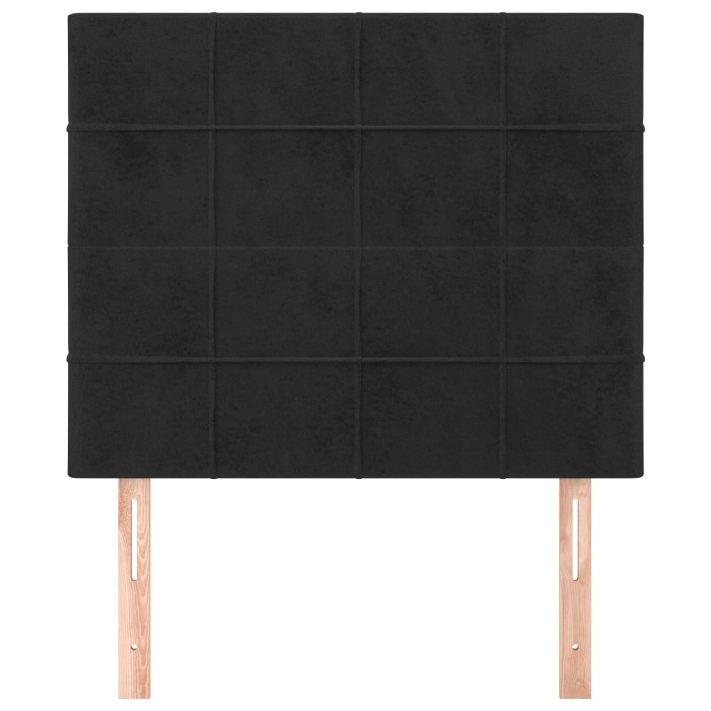 vidaXL Tăblii de pat, 2 buc, negru, 90x5x78/88 cm, catifea