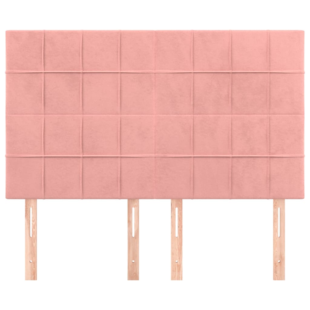 vidaXL Tăblii de pat, 4 buc, roz, 72x5x78/88 cm, catifea vidaXL Tăblii de pat, 4 buc, roz, 72x5x78/88 cm, catifea