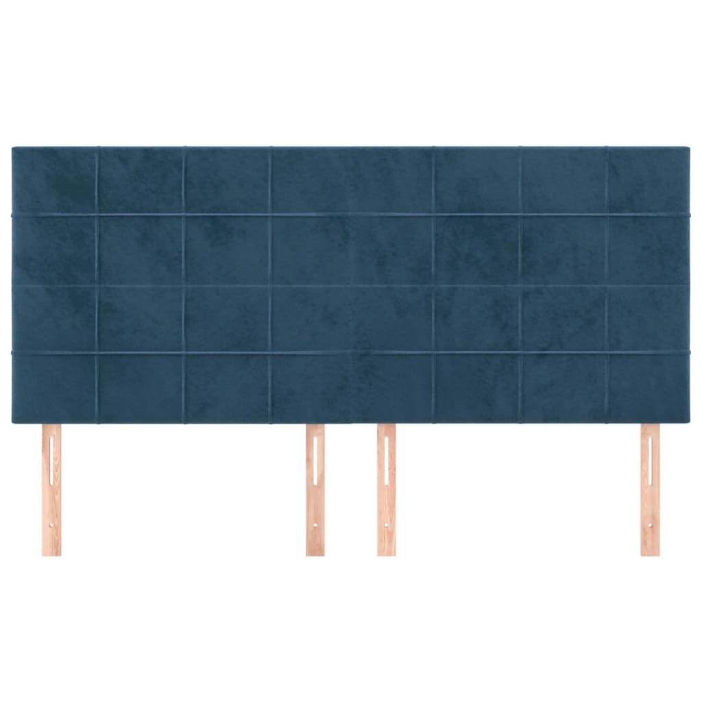 vidaXL Tăblii de pat, 4 buc, albastru închis, 80x5x78/88 cm, catifea vidaXL Tăblii de pat, 4 buc, albastru închis, 80x5x78/88 cm, catifea