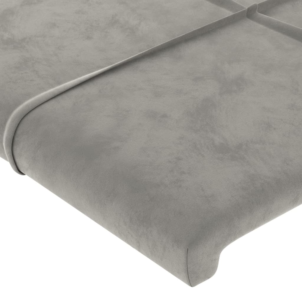 vidaXL Tăblii de pat, 4 buc, gri deschis, 90x5x78/88 cm, catifea vidaXL Tăblii de pat, 4 buc, gri deschis, 90x5x78/88 cm, catifea