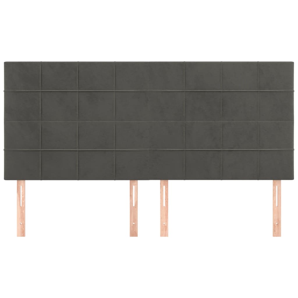 vidaXL Tăblii de pat, 4 buc, gri închis, 90x5x78/88 cm, catifea vidaXL Tăblii de pat, 4 buc, gri închis, 90x5x78/88 cm, catifea