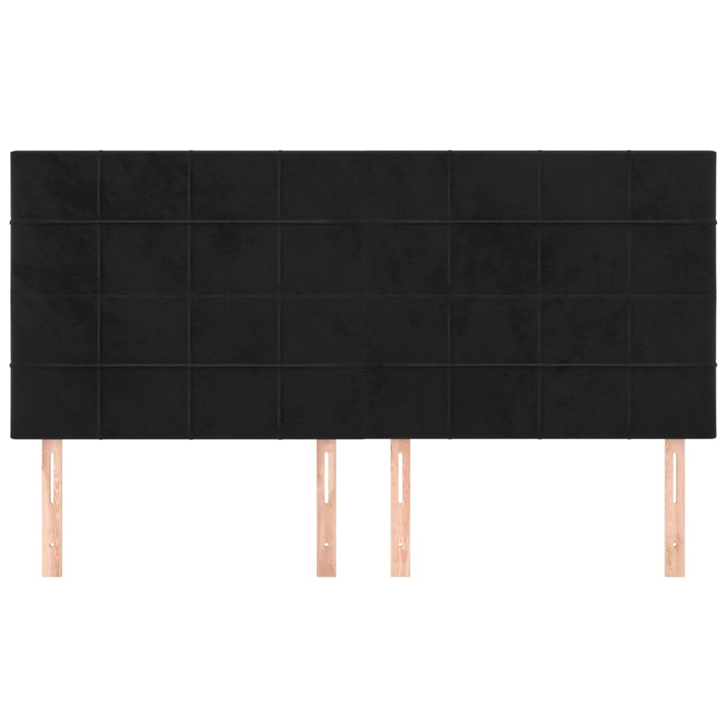 vidaXL Tăblii de pat, 4 buc, negru, 90x5x78/88 cm, catifea vidaXL Tăblii de pat, 4 buc, negru, 90x5x78/88 cm, catifea