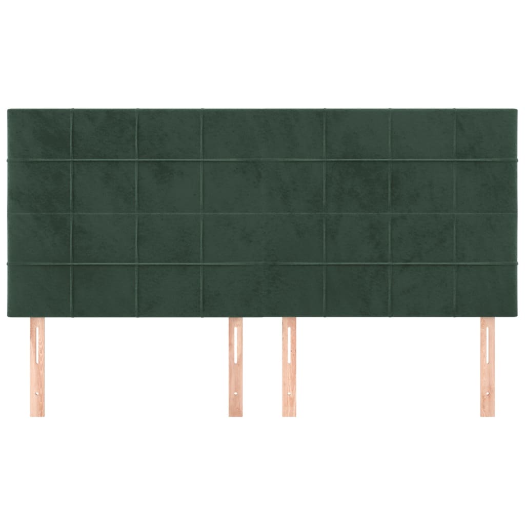 vidaXL Tăblii de pat, 4 buc, verde închis, 90x5x78/88 cm, catifea vidaXL Tăblii de pat, 4 buc, verde închis, 90x5x78/88 cm, catifea