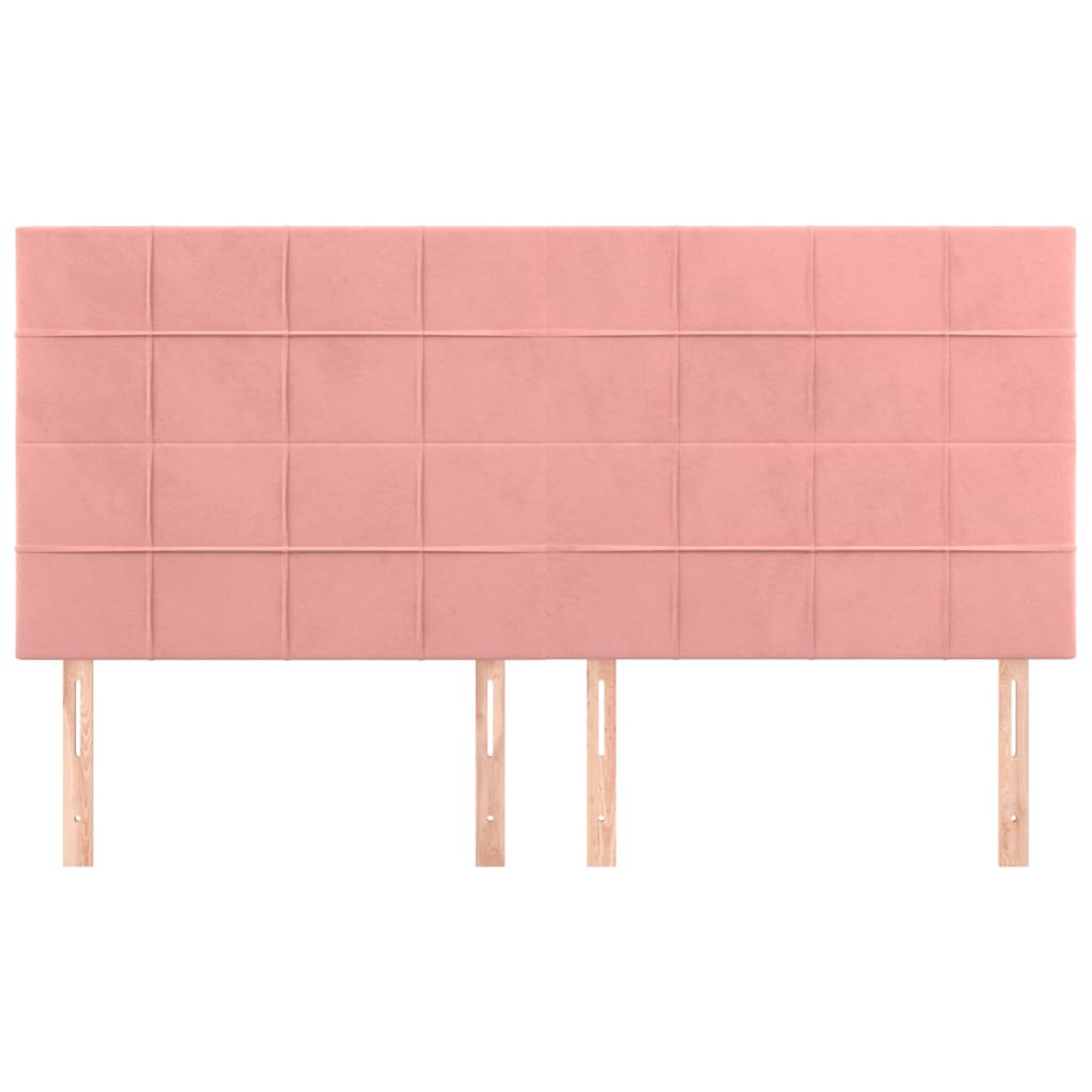 vidaXL Tăblii de pat, 4 buc, roz, 90x5x78/88 cm, catifea vidaXL Tăblii de pat, 4 buc, roz, 90x5x78/88 cm, catifea