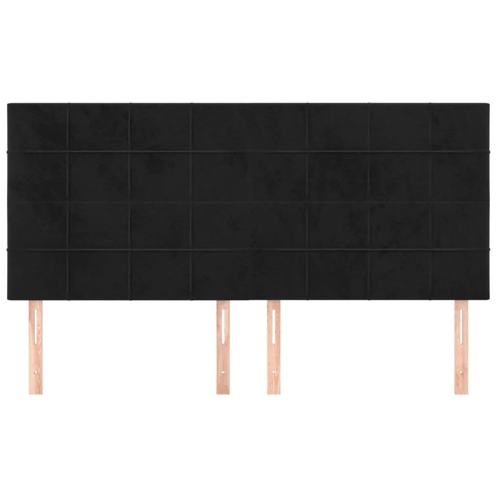 vidaXL Tăblii de pat, 4 buc, negru, 100x5x78/88 cm, catifea vidaXL Tăblii de pat, 4 buc, negru, 100x5x78/88 cm, catifea