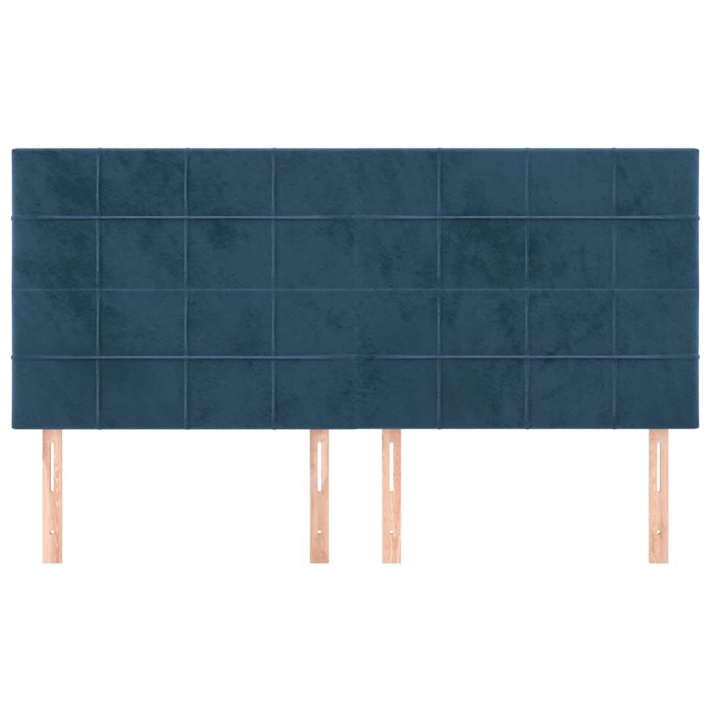 vidaXL Tăblii de pat, 4 buc, albastru închis, 100x5x78/88 cm, catifea vidaXL Tăblii de pat, 4 buc, albastru închis, 100x5x78/88 cm, catifea