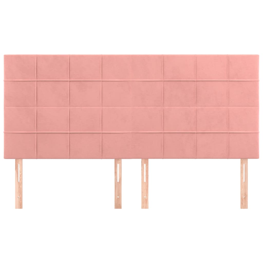 vidaXL Tăblii de pat, 4 buc, roz, 100x5x78/88 cm, catifea vidaXL Tăblii de pat, 4 buc, roz, 100x5x78/88 cm, catifea