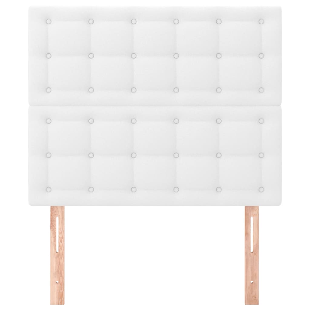 vidaXL Tăblii de pat, 2 buc, alb, 80x5x78/88 cm, piele ecologică vidaXL Tăblii de pat, 2 buc, alb, 80x5x78/88 cm, piele ecologică