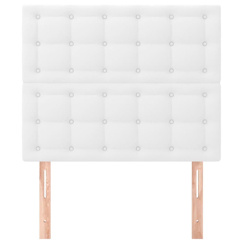 vidaXL Tăblii de pat, 2 buc, alb, 100x5x78/88 cm, piele ecologică vidaXL Tăblii de pat, 2 buc, alb, 100x5x78/88 cm, piele ecologică