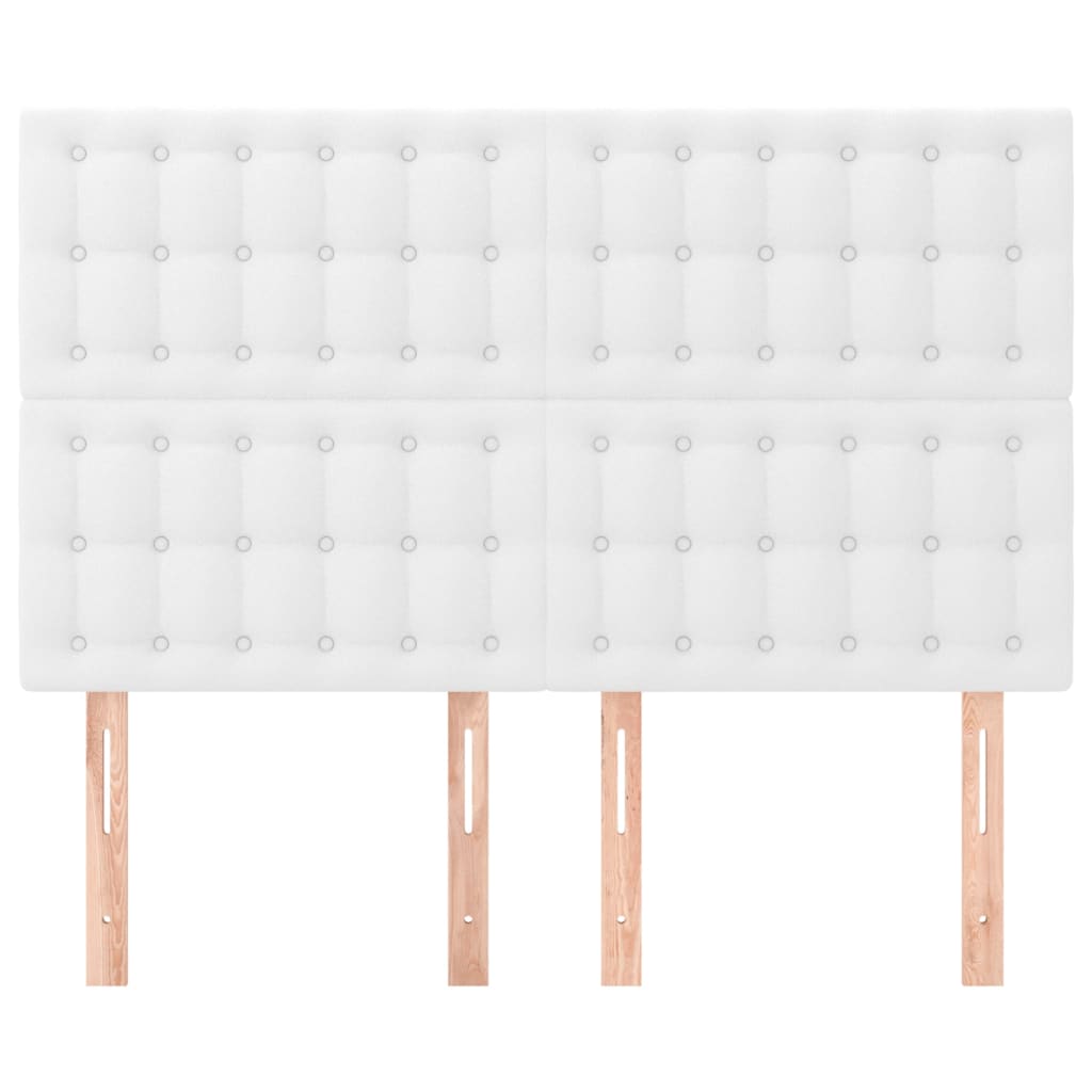 vidaXL Tăblii de pat, 4 buc, alb, 72x5x78/88 cm, piele ecologică vidaXL Tăblii de pat, 4 buc, alb, 72x5x78/88 cm, piele ecologică