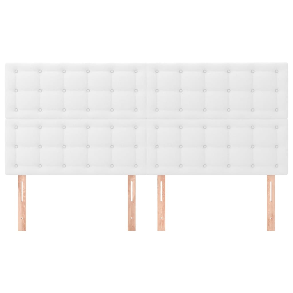 vidaXL Tăblii de pat, 4 buc, alb, 80x5x78/88 cm, piele ecologică vidaXL Tăblii de pat, 4 buc, alb, 80x5x78/88 cm, piele ecologică